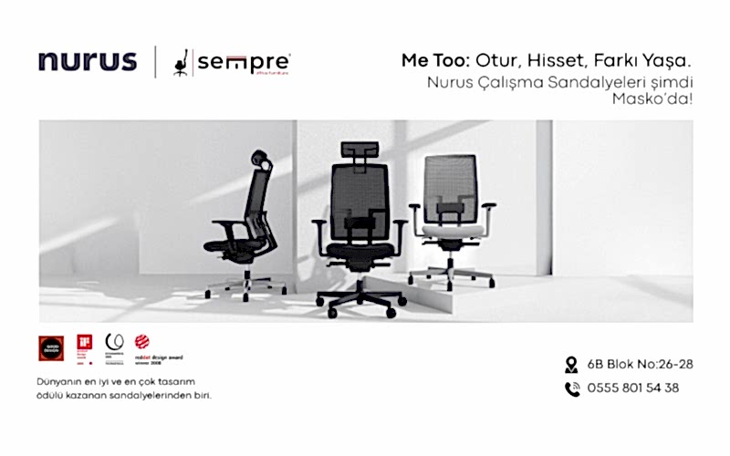 Nurus Me Too Çalışma Koltuğu Modelleri Masko'da!